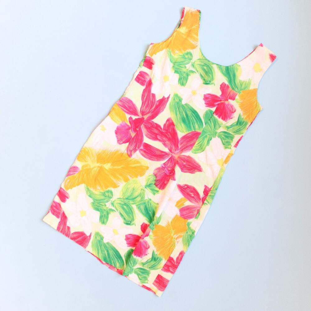 Jams World Orchadia Sheath Dress Size Large Tropical Resort Vintage Retro Hawaii